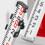 9-Foot Aluminum Grade Rod - 10ths Double-Sided Scale, 3-Section Telescopic Leveling Rod with Bubble Level & Carrying Case for Surveying, Laser Alignment, Walls, Floors