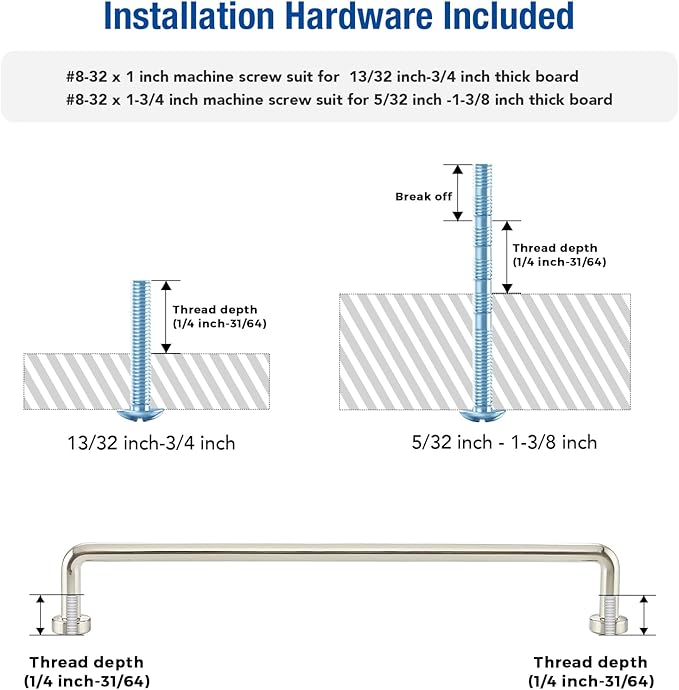 JOY DECOR Cabinet Pulls – 7-1/2 Inch Hole Center, Brushed Nickel, 10 Pack, Zinc Alloy Cabinet Handles for Drawers & Cupboard – Vintage Style Hardware for Kitchen, Bathroom, Dresser, Furniture Makeover