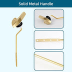 Universal Metal Side Mount Toilet Handle Replacement Kit Compatible with Kohler K-GP30324-CP/Glacier Bay Toilet with 1pc Flapper Chain, Toilet Flusher Lever, Shiny Gold
