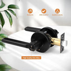 Probrico Privacy Door Handles for Bedroom and Bathroom Black Privacy Door Handle Lever, Keyless Interior Door Handles Bed Bath Door Lockset, 1 Pack