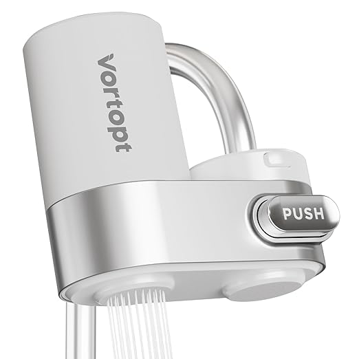 Faucet Water Filter for Sink, Mechanical Switch Button - 350 Gallon Water Purifier for Sink, NSF Certified, Reduces Chlorine and Bad Taste with One Replacement, T5 (White)