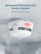 AEGISLINK Smoke Detector 10-Year Battery with Test/Silence Button, Fire Alarm with Photoelectric Sensor, Low Battery Warning, S500 (Independent, 3-Pack)