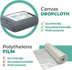 Canvas Drop Cloth for Painting 4x5 feet Pack of 2-8oz Painters Drop Cloths for Painting - All Purpose Canvas Tarps for Floor & Furniture Protection - Recycled Cotton Fabric