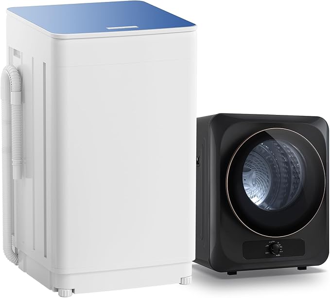 Auertech Portable Washer and Dryer Combo Set, 18 lbs Fully Automatic Washing Machine, 1.5CuFt Portable Dryers, Compact Washer and Dryer for Apartment, RV, Dorm