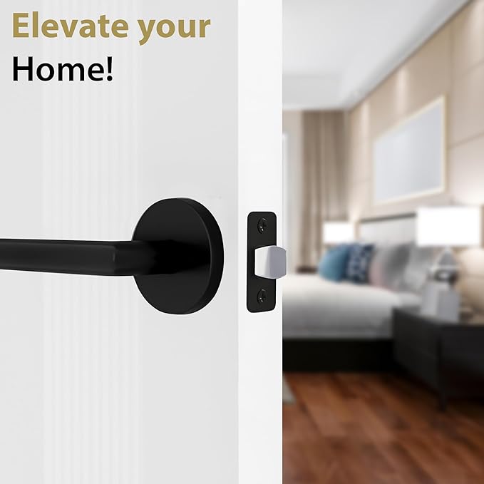 Mega Handles Ronn Passage Lever Door Handle Set for Hallway, Closet and Bathroom, Heavy Duty Door Levers, Fits All Standard Door Sizes, Screws Included - Charcoal (1 Pack)