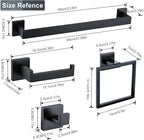 Matte Black Bathroom Accessories Bath Accessories Set Towel Racks for Bathroom Towel Holder Black Bathroom Hardware Set Black Bathroom Towel bar Sets Stainless Steel Bath Accessories kit 23.6 Inch