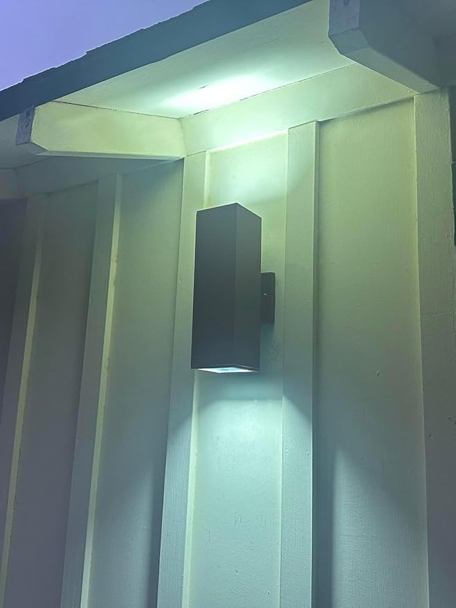 Outdoor Wall Lights with Dusk to Dawn Photocell Sensor, Exterior Light Fixture Wall Mount with A19 LED Bulbs, Up Down Outdoor Sconce Lights for House Porch Front Door 13" Height