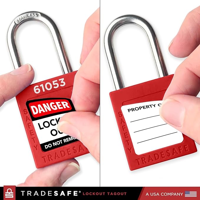 TRADESAFE Lockout Tagout Locks Set - 7 Red Keyed Alike Padlocks, 2 Keys Per Lock, OSHA Compliant Loto Locks for Lock Out Tag Out Stations, Premium Grade