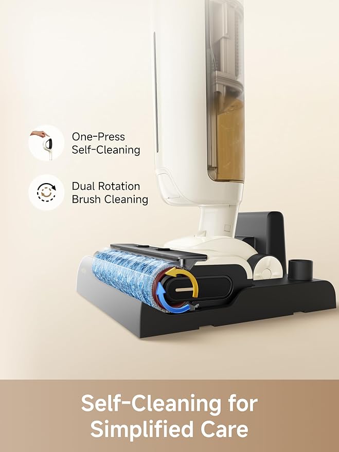 MOVA K30 SE Wet Dry Vacuum Cleaner, 180° Lie-Flat Reach Smart Vacuum Mop, 0 in Dual-Edge Cleaning, one-press self-cleaning, Lightweight, Powerful 18000Pa Suction Floor Cleaner for Hard Floors Pet Hair