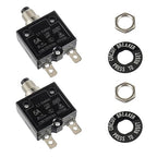 HUWREW 5 Amp Push Button Circuit Breaker 125-250V AC 50V DC L1 Series Manual Reset Thermal Circuit Breaker 5A Thermal Overload Protector (Pack of 2)