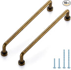 JOY DECOR Cabinet Pulls – 6-1/4 Inch Hole Center, Antique Brass, 10 Pack, Zinc Alloy Cabinet Handles for Drawers & Cupboard – Vintage Style Hardware for Kitchen, Bathroom, Dresser, Furniture Makeover