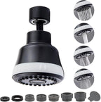 Faucet Aerator Faucet Sprayer Attachment, Kitchen Faucet Head Replacement with 4 Spray Modes, 360° Swivel Faucet Extender Anti-Splash Sink Sprayer Faucet Nozzle Head (Diamond, Black)