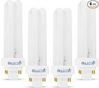 OHLECTRIC 26-att Fluorescent Tube with G24q-3 Base - 4100K Double Tube Fluorescent Lamps - Perfect for Outdoor Spaces and Public Buildings - Pack of 4