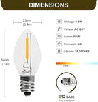 C7 0.6W 2700K Featuring Standard E12 LED Bulb Candelabra Base Replacement Night Light 12 Pack