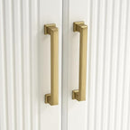 10 Pack 5 Inch(128mm) Hole Center Brushed Champagne Bronze Modern Cabinet Pulls Kitchen Cabinet Handles Kitchen Cabinet Hardware Timeless Drawer Pulls for Dresser Wardrobe, Champagne(5x10)