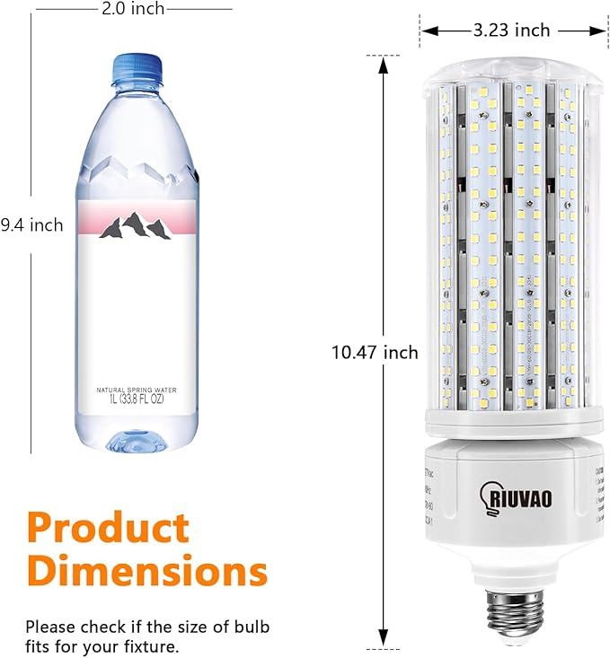 2 Pack 100W LED Corn Bulb, E26 /E39 Base Led Corn Light Bulb, Super Bright 15000lm 5000k Led Bulb, 1000W Equivalent CFL Metal Halogen HID Waterproof Led Bulb for Outdoor Indoor Area Garage