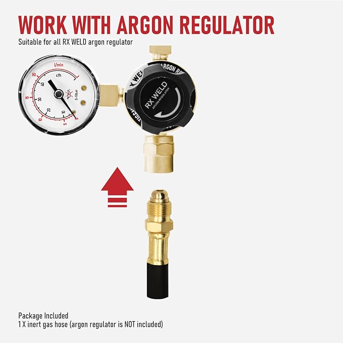 RX WELD Inert Gas Welding Hose - Argon Flow Hose (Black, 5FT)