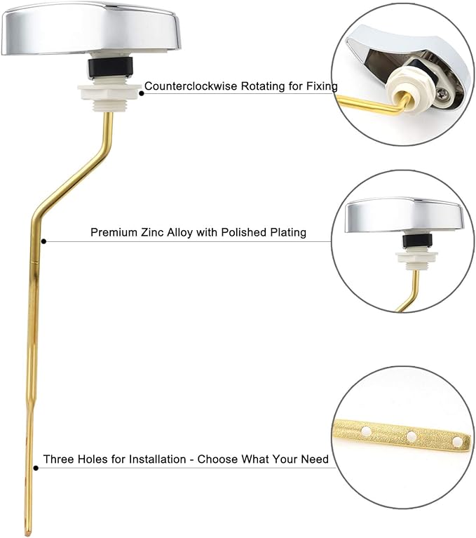 iFealClear Side Mount Toilet Handle Replacement Kit Compatible with TOTO THU068#CP for St743S, 3 Inch Toilet Flapper Replacement Compatible with TOTO THU138S, Toilet Tank Replacement Combo