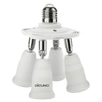 DiCUNO 4 in 1 E26 Light Socket Splitter Adapter, Standard Base LED Bulbs Converter, 360 Degrees Adjustable 180 Degree Bending, 4 Way Bulbs Socket Holder