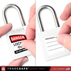 TRADESAFE Lockout Tagout Locks Set - 10 White Loto Locks, Keyed Alike Lockout Locks, 2 Keys Per Lock, OSHA Compliant Lock Out Tag Out Padlocks