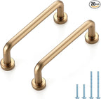 JOY DECOR Cabinet Pulls – 3 Inch Hole Center, Champagne Bronze, 20 Pack, Zinc Alloy Cabinet Handles for Drawers & Cupboard – Vintage Style Hardware for Kitchen, Bathroom, Dresser, Furniture Makeover
