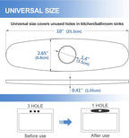 10 inch Faucet Hole Cover Plate, Brushed Chrome 304 Stainless Steel Escutcheon Deck Plate to Convert 3-Hole Sink to Single Hole Faucet, No-Leak Design