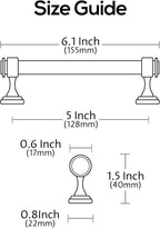 Alzassbg 10 Pack Matt Gold Cabinet Pulls, 5 Inch(128mm) Hole Centers Cabinet Handles Kitchen Hardware Straight Bar for Cabinets and Drawer AL3082MGP