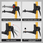 Laser Level Pole with Tripod, Telescoping Laser Level Tripod, 13.8 Ft./4.2M with 1/4-Inch by 20-Inch Laser Mount for Rotary and Line Laser Level, 5/8"-11 Adapter Nut Included