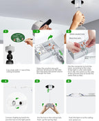 zouzai 3 Inch 5CCT Gimbal Led Recessed Lighting with Junction Box, 2700K/3000K/3500K/4000K/5000K Selectable, 7W Eqv 80W, 360°+90° Adjustable Recessed Lights, 800LM Brightness - ETL (White, 6 Pack)