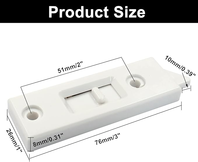 Window Latch Locks Replacement Window Parts and Hardware, Plastic Spring Loaded Sliding Window Tilt Latch for Home Window Accessories, Pack of 16 (White)