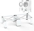 SKM 2-in-1 Washer & Dryer Pedestal Stand, 29" Universal Laundry Raiser for 4.8-5.3 cu. ft. Machines | Heavy-Duty Steel, 700LB Capacity | 12.6" Ergonomic Height, White