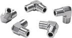 90 Degree Street Elbow - 1/4" NPT Male to 1/4" NPT Male Stainless Steel 304 Heavy Duty Forged Barstock Street Elbow Adapter Pipe Fitting (pack of 5)