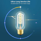 LUXON 6 Pack T45 Edison Bulbs, 40 Watt Antique Vintage E26 Base Dimmable Amber Glass Incandescent Light Bulbs, Warm White 120V Lamp for Home Light Fixtures Decoration, Warll Sconce