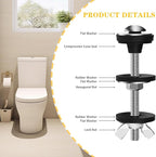 6PCS Universal Toilet Seat Bolts Kit, Heavy Duty Toilet Tank Bolts Replacement, Waterproof Stainless Steel Toilet Seat Screws and Rubber Washers Gaskets with Extra Long Nut