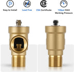 Solimeta 3/4 Inch IPS Isolator Tankless Water Heater Service Valve Kit with Pressure Relief Valve, Lead-Free Brass