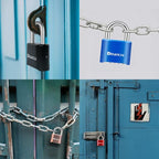 2 Pack disecu 4 Digit Combination Lock, Heavy Duty Outdoor Waterproof Padlock for School Gym Locker, Fence, Gate, Storage Unit, Toolbox (Blue)