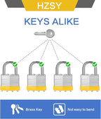 Padlocks Keyed Alike, Pack of 12, Laminated Steel Keyed Lock (1-9/16", 40mm), Padlocks with Same Key, Normal Shackle, for Toolbox, Locker & StorageUnit or More