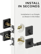 Asidrama Premium Black Zinc-Alloy Front Door Lock Set: Double Cylinder Deadbolt, Heavy Duty Security Handleset for Left/Right Exterior Doors, Universal Entry Locks (2 Pack)