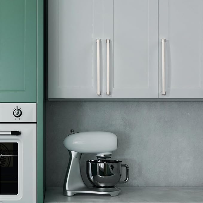 Asidrama 10 Pack 10 Inch(254mm) Brushed Satin Nickel Kitchen Cabinet Handles, Cabinet Pulls Kitchen Cabinet Hardware for Cupboard Drawer Pulls