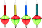 Christmas Bubble Replacement Bulbs, 4 Pack Vintage Multicolor Bubble Light Bulbs with Multicolor Liquid, Traditional Christmas Bubbles Light Bulbs for Christma Decorations, C7/E12 Base, 5 Watts