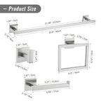 YACVCL Towel Bar Set, 5 Pieces Bathroom Hardware Set Brushed Nickel Bathroom Accessories, SUS304 Stainless Steel Towel Racks Holder Set Wall Mounted 23.6 Inch