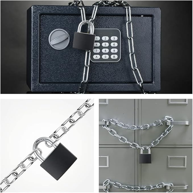 Covered Aluminum Padlock with Key, 8 Pack 1-9/16" Padlocks with Same Key，Key Lock for Outdoors