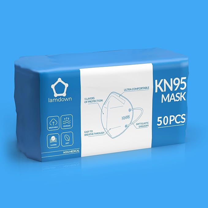 KN95 Face Masks, Premium 5-Layer Disposable Dust Mask Respirator for Adults