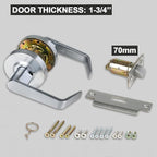 Passage Commercial Door Locks Heavy Duty Grade 2 Lever, Non-Handed, UL 3 Hour Fire Rated, ADA Compliant, Satin Chrome Finish 26D, 2-3/4''Backset, X-XG-PS-70
