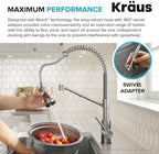 KRAUS Bolden 2-in-1 Commercial Style Pull Down Single Handle Water Filter Kitchen Faucet for Reverse Osmosis or Water Filtration System in Spot-Free Stainless Steel/Matte Black, KFF-1610SFSMB