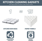 Nialnant 8 Pack Dish Rags,100% Cotton Dish Towels for Kitchen,Super Absorbent Kitchen Dish Cloths,Dish Rags with Hanging Loop,12x12 Inches,Navy Blue