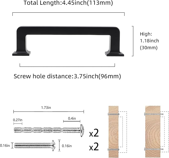 COTYKILEY 10 Pack 3.75 Inch(96mm) Oil Rubbed Bronze Cabinet Handles Kitchen Cabinet Pulls Cabinet Door Handles Kitchen Cabinet Hardware Cupboard Drawer Pulls Dresser Handles