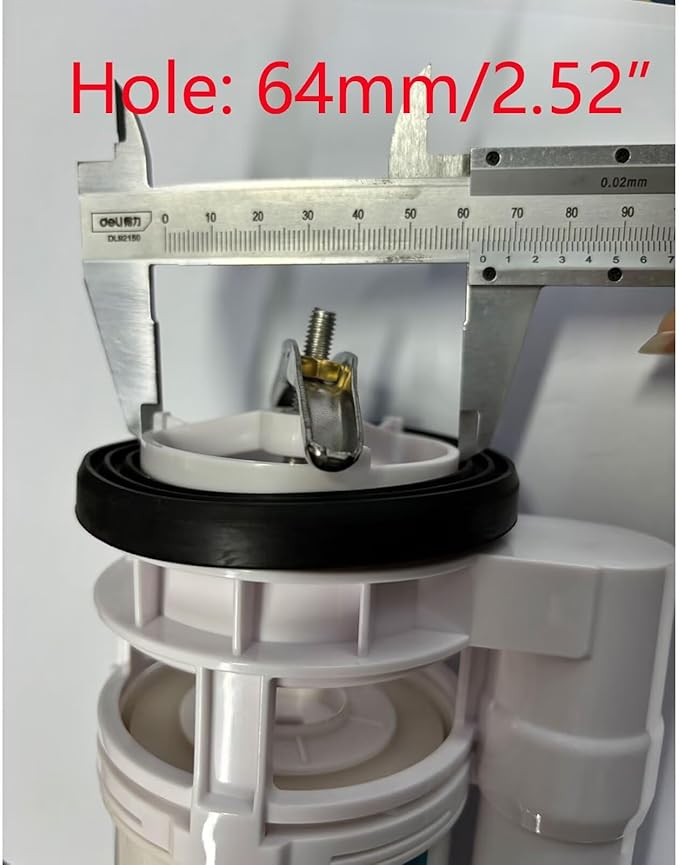 T Tulead Toilet Repair Kit Flush Valve Replacement Parts Flush Valve 8.27" Height(Including Washer), Fill Valve Thread 23mm/0.9", Drain Outlet Dia: 64mm/2.52"