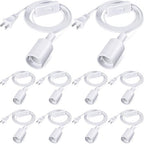 10 Pack Hanging Light Cord Pendant Light Cord with Switch Light Socket Extension Light Bulb Socket Cable Lamp Kit for E26 E27 Lamp Socket Lantern (White,6 Feet)