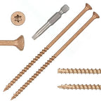 Wood Screws #10 x 5’’, T25 Star Torx Drive Flat Head Deck Screws, Brown, 42Pcs (1lb)